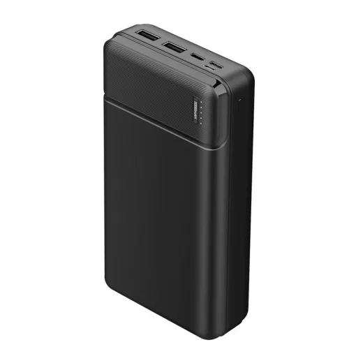 Maxlife univerzális hordozható, asztali akkumulátor töltő - Maxlife MXPB-01     Power Bank - 2xUSB + microUSB + Type-C + Lightning - 30.000 mAh - fekete