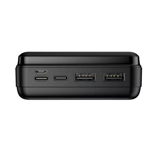 Maxlife univerzális hordozható, asztali akkumulátor töltő - Maxlife MXPB-01     Power Bank - 2xUSB + microUSB + Type-C + Lightning - 30.000 mAh - fekete