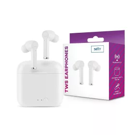   Setty TWS Bluetooth sztereó headset v5.0 + töltőtok - Setty ECA-01 True WirelessEarphones with Charging Case - fehér