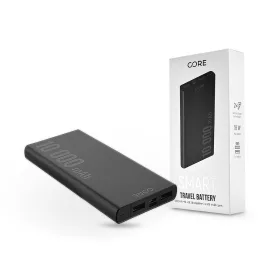   Univerzális hordozható, asztali akkumulátor töltő - Core SPF-01 Smart Power Bank- 2xUSB + Type-C + PD + QC3.0 - 10.000 mAh - fekete