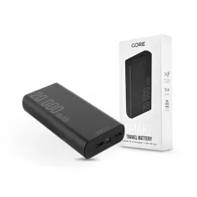   Univerzális hordozható, asztali akkumulátor töltő - Core SPF-02 Smart Power Bank- 2xUSB + Type-C + PD + QC3.0 - 20.000 mAh - fekete