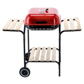 Kerekes kerti grill - piros - 96 x 45 x 75 cm (DA01192)