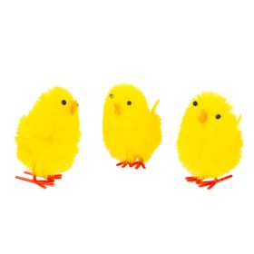   Húsvéti dekoráció - csibe szett - sárga - 6,7 x 5 cm - 3 db / csomag (CMK-7893)