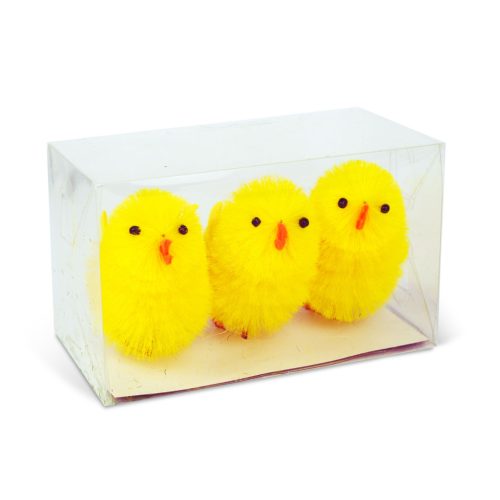 Húsvéti dekoráció - csibe szett - sárga - 6,7 x 5 cm - 3 db / csomag (CMK-7893)