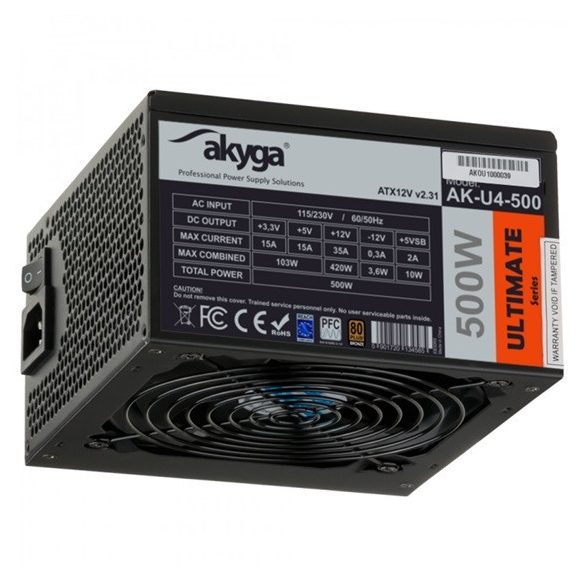 Akyga 500W - Ultimate - 12cm - 80+ Bronze - AK-U4-500