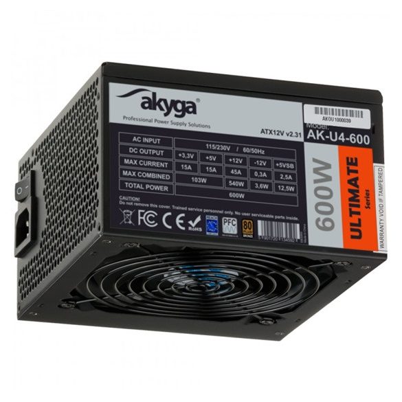 Akyga 600W - Ultimate - 12cm - 80+ Bronze - AK-U4-600