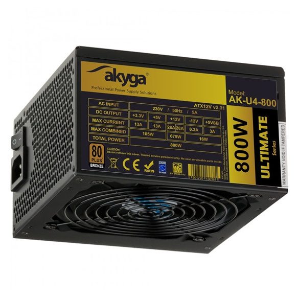 Akyga 800W - Ultimate - 12cm - 80+ Bronze - AK-U4-800