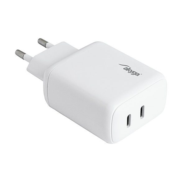 Akyga AK-CH-19 2x USB-C PD 5-12V / max. 3A 40W Quick Charge 3.0 gyorstöltő