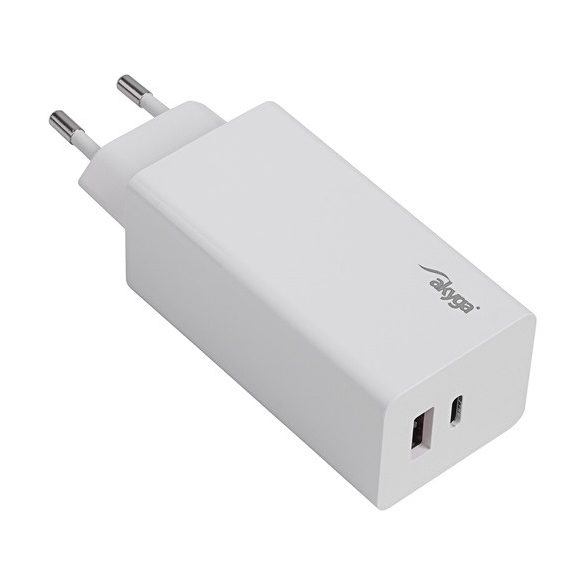 Akyga AK-CH-20 USB-A + USB-C PD 5-20V / max. 5A 100W Quick Charge 3.0 GaN gyorstöltő