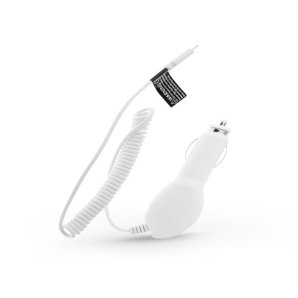 Apple iPhone 5/5S/5C/SE/6S/6S Plus Lightning szivargyújtós töltő - 1A - fehér