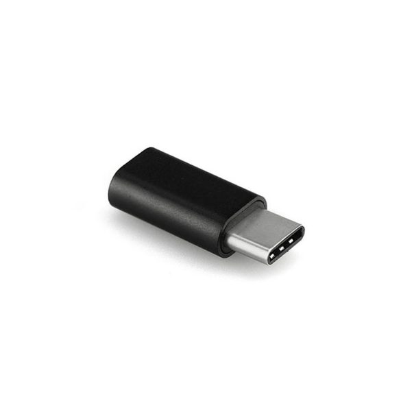 Micro USB - USB Type-C adapter - Type-C 3.0 - fekete