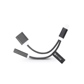   Lightning + USB adapter 3,5 mm jack füllhallgatóhoz - 2in1 - fekete