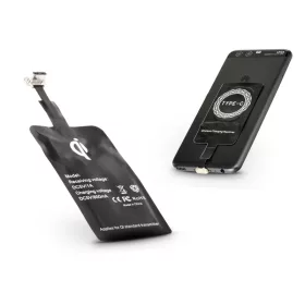   USB Type-C Qi adapter vezeték nélküli töltő állomáshoz - fekete
