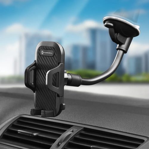 Forcell univerzális műszerfalra/szélvédőre helyezhető PDA/GSM autós tartó -     Forcell Carbon Car Holder 17 cm - fekete