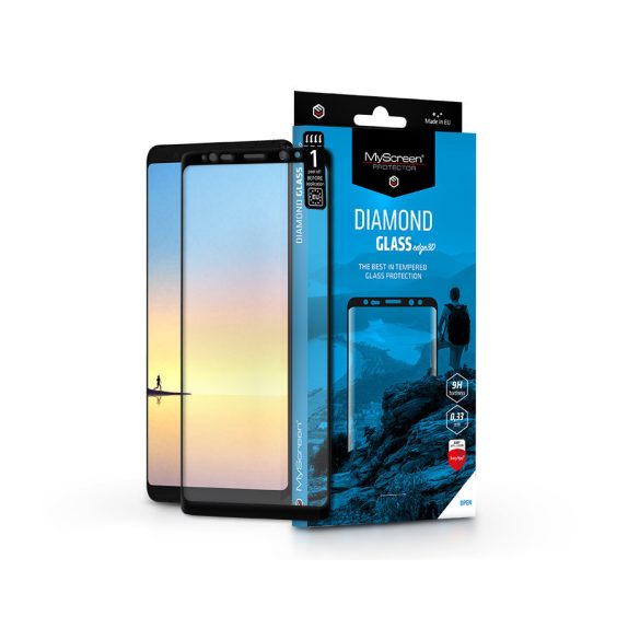 Samsung N950F Galaxy Note 8 edzett üveg képernyővédő fólia ívelt kijelzőhöz - MyScreen Protector Diamond Glass Edge3D - fekete