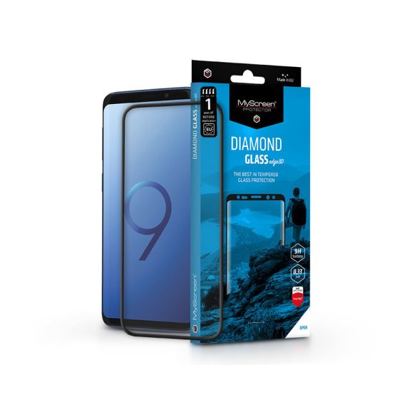 Samsung G960F Galaxy S9 edzett üveg képernyővédő fólia ívelt kijelzőhöz -       MyScreen Protector Diamond Glass Edge3D - fekete