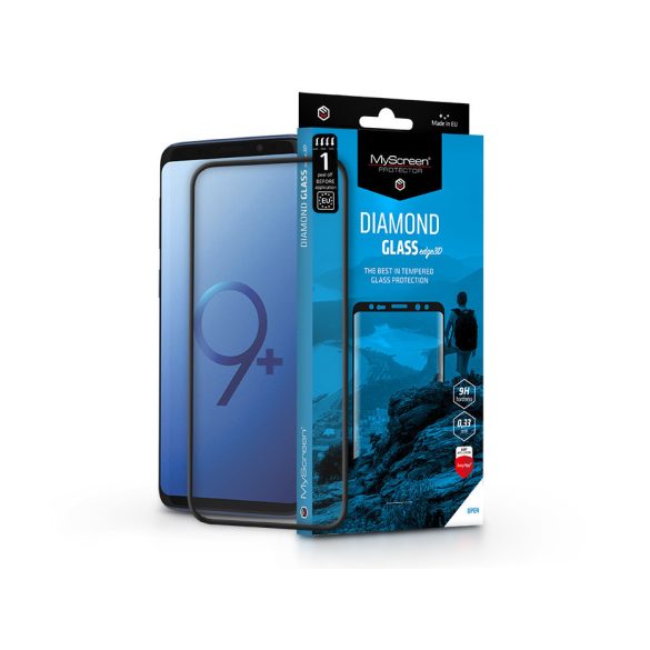 Samsung G965F Galaxy S9 Plus edzett üveg képernyővédő fólia ívelt kijelzőhöz -  MyScreen Protector Diamond Glass Edge3D - fekete