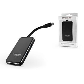   USB Type-C - 2xUSB 3.0 + Type-C + PD + kártyaolvasó elosztó/adapter - MyScreen Protector 6 in 1 Mult-Funktion Hub - fekete