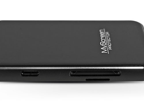 USB Type-C - 2xUSB 3.0 + Type-C + PD + kártyaolvasó elosztó/adapter - MyScreen Protector 6 in 1 Mult-Funktion Hub - fekete