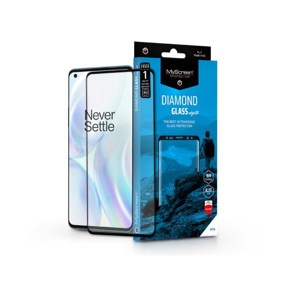 OnePlus 8 Pro edzett üveg képernyővédő fólia ívelt kijelzőhöz - MyScreen Protector Diamond Glass Edge3D - fekete