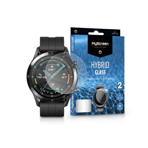 Huawei Watch GT 2 (46 mm) rugalmas üveg képernyővédő fólia - MyScreen Protector Hybrid Glass - 2 db/csomag - átlátszó