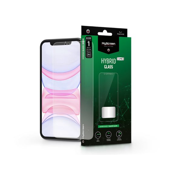Apple iPhone XR/iPhone 11 rugalmas üveg képernyővédő fólia - MyScreen Protector Hybrid Glass Lite - átlátszó