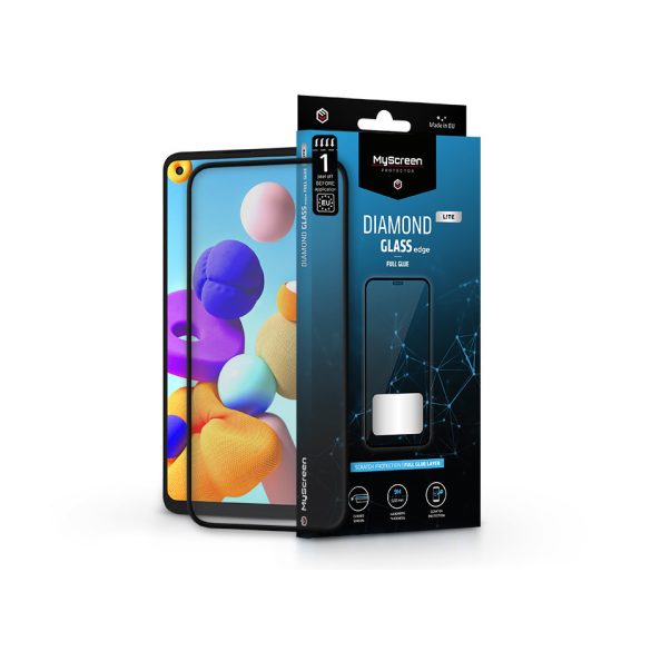 Samsung A217F Galaxy A21s edzett üveg képernyővédő fólia - MyScreen Protector   Diamond Glass Lite Edge2.5D Full Glue - fekete