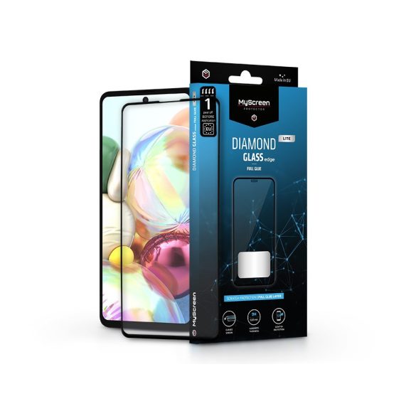 Samsung A715F Galaxy A71/M515F Galaxy M51 edzett üveg képernyővédő fólia -      MyScreen Protector Diamond Glass Lite Edge2.5D Full Glue - fekete