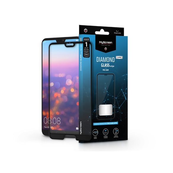 Huawei P20 Pro edzett üveg képernyővédő fólia - MyScreen Protector Diamond GlassLite Edge2.5D Full Glue - fekete