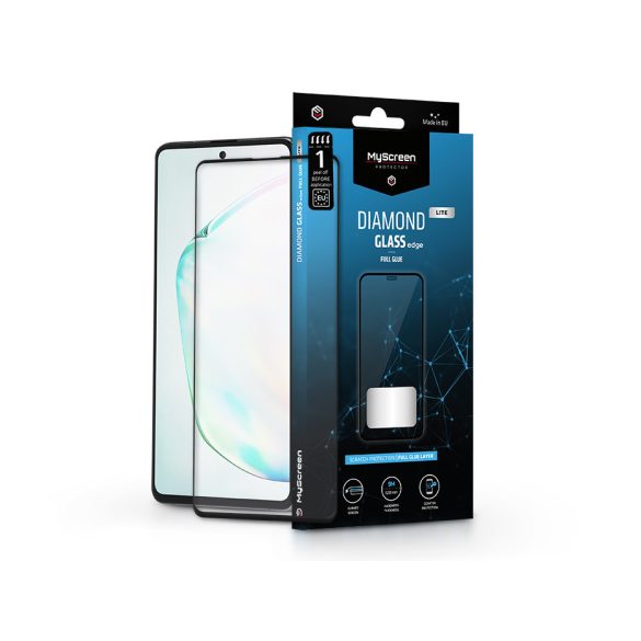 Samsung N770F Galaxy Note 10 Lite edzett üveg képernyővédő fólia - MyScreen     Protector Diamond Glass Lite Edge2.5D Full Glue - fekete