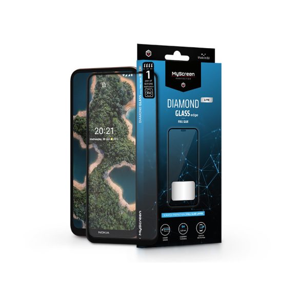 Nokia X10/X20 edzett üveg képernyővédő fólia - MyScreen Protector Diamond Glass Lite Edge2.5D Full Glue - fekete