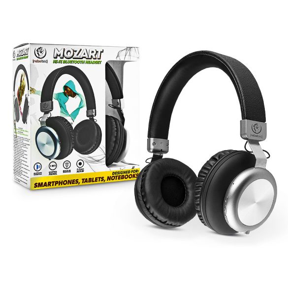 Rebeltec Wireless Bluetooth sztereó fejhallgató beépített mikrofonnal - Rebeltec Mozart Hi-Fi Bluetooth Headset - fekete/ezüst