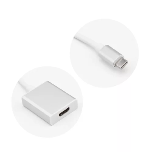 HDMI - USB Type-C 3.1 adapter - fehér/ezüst