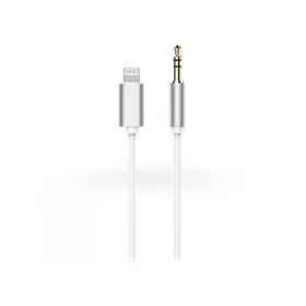   Lightning - 3,5 mm jack audio kábel 1 m-es vezetékkel - fehér/ezüst