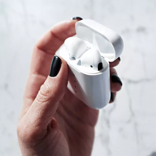 TWS Bluetooth sztereó headset v5.0 + töltőtok - EP-037 True Wireless Earphones -fehér