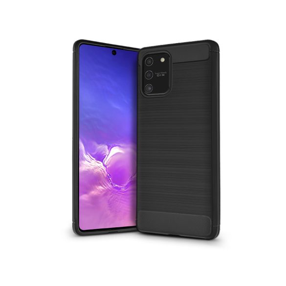 Samsung G770F Galaxy S10 Lite szilikon hátlap - Carbon - fekete