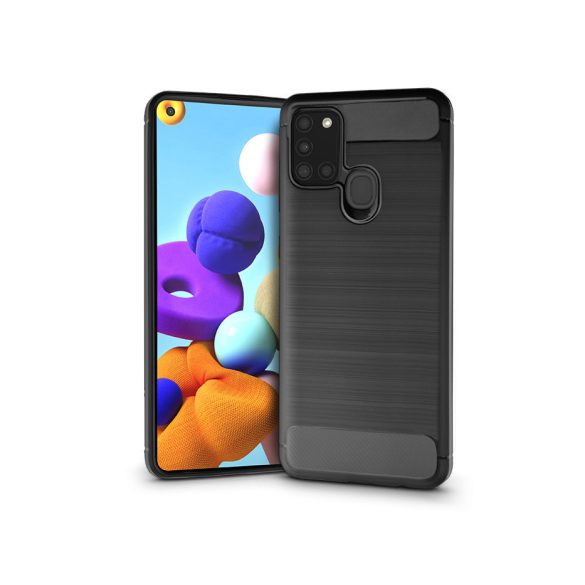 Samsung A217F Galaxy A21s szilikon hátlap - Carbon - fekete