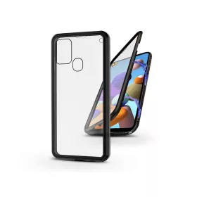   Samsung A217F Galaxy A21s mágneses, 2 részes hátlap előlapi üveggel - Magneto 360 - fekete