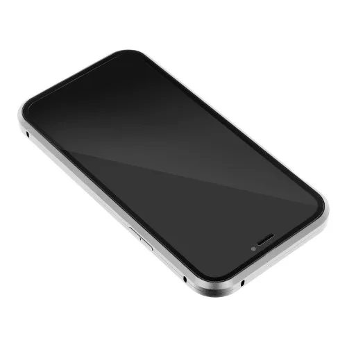 Apple iPhone 12 Mini mágneses, 2 részes hátlap előlapi üveggel - Magneto 360 - ezüst