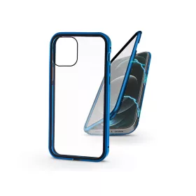   Apple iPhone 12 Pro Max mágneses, 2 részes hátlap előlapi üveggel - Magneto 360 - kék