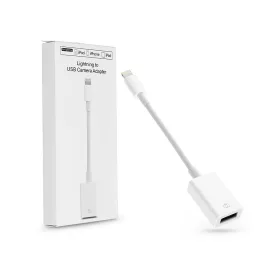   Utángyártott OTG adapter Lightning - USB-A csatlakozóval - fehér