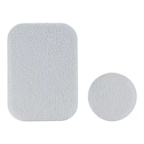 Fém ellenlapka darab mágneses autós tartóhoz - Badge for Magnet Car Holder Leather - 1+1 db/csomag - ezüst (ECO csomagolás)
