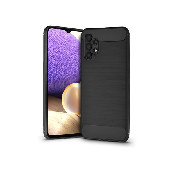 Samsung A326B Galaxy A32 5G szilikon hátlap - Carbon - fekete