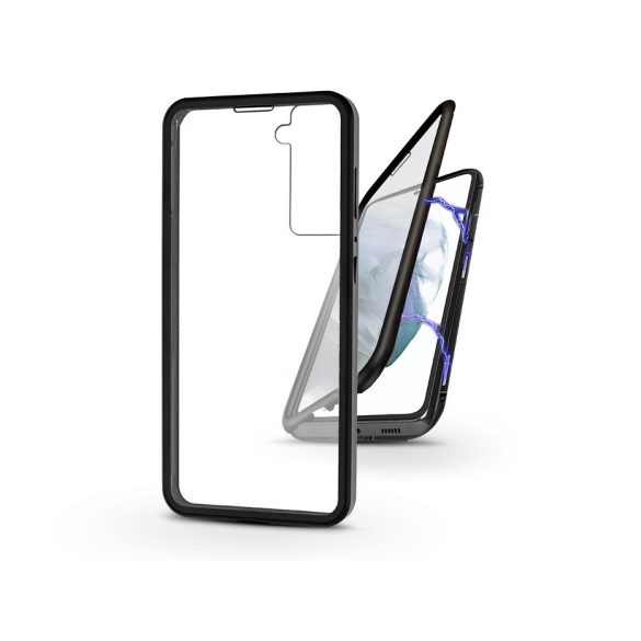 Samsung G990F Galaxy S21 mágneses, 2 részes hátlap előlapi üveggel - Magneto 360- fekete