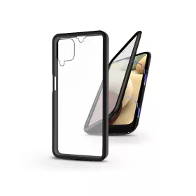   Samsung A125F Galaxy A12 mágneses, 2 részes hátlap előlapi üveggel - Magneto 360 - fekete
