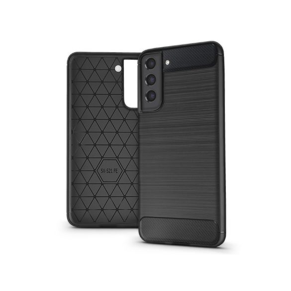 Samsung G990B Galaxy S21 FE 5G szilikon hátlap - Carbon - fekete