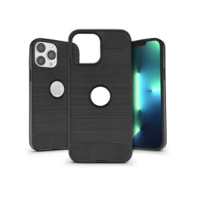 Apple iPhone 13 Pro szilikon hátlap - Carbon Logo - fekete