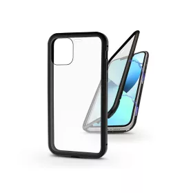   Apple iPhone 13 Mini mágneses, 2 részes hátlap előlapi üveggel - Magneto 360 - fekete
