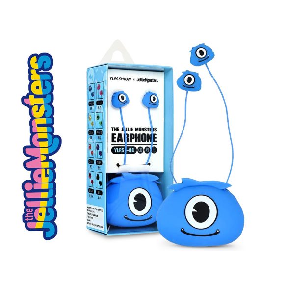Jellie Monsters vezetékes fülhallgató 3,5 mm jack csatlakozóval - Ylfashion     YLFS-01 - kék