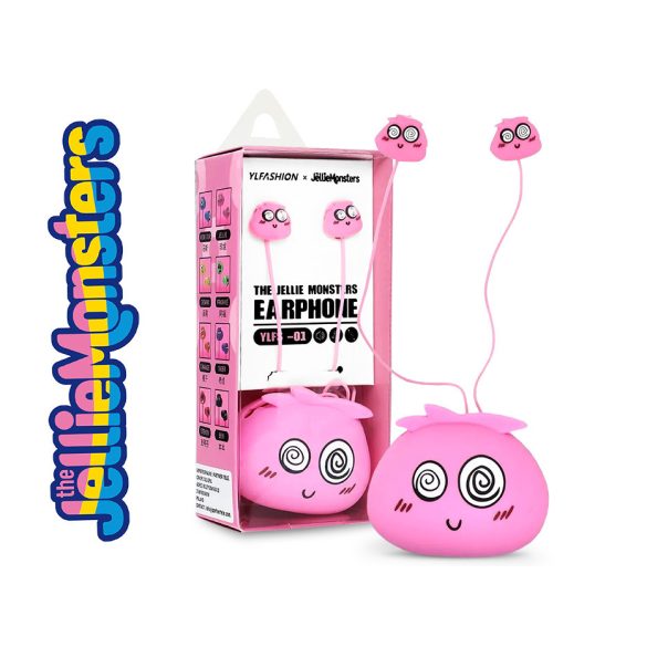 Jellie Monsters vezetékes fülhallgató 3,5 mm jack csatlakozóval - Ylfashion     YLFS-01 - pink